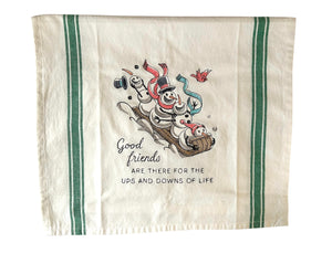 Good Friends Snowman Tea Towel