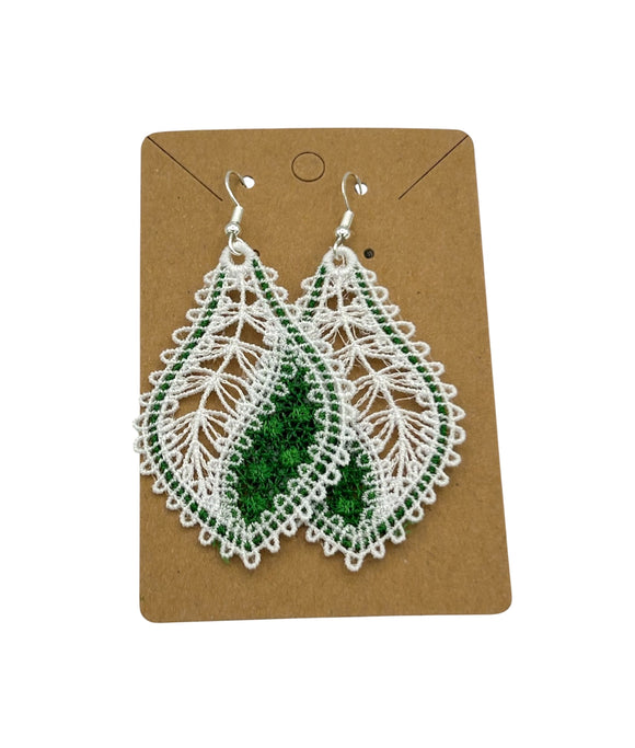 Leaf bobbin lace Earrings