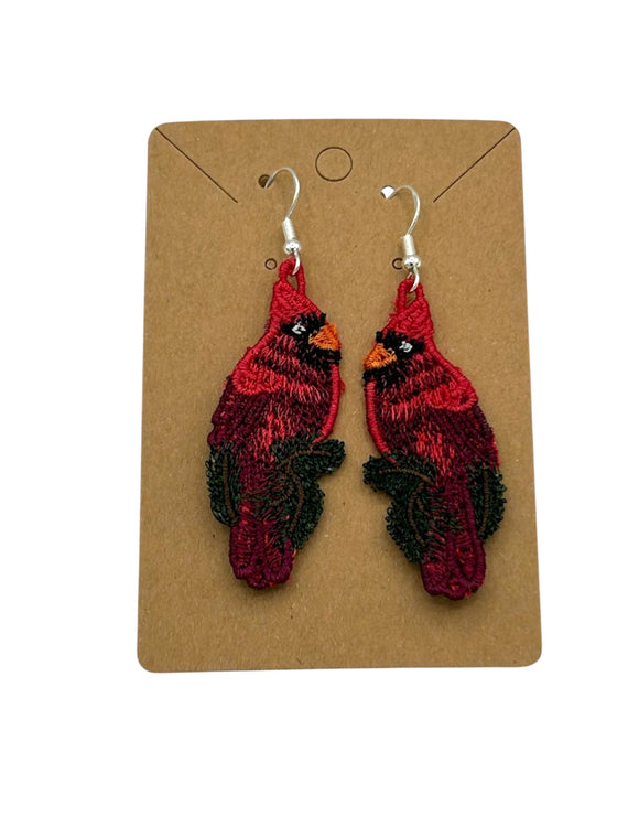 Cardinal Earrings