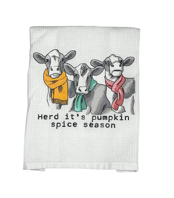 Pumpkin Spice Cow Tea Towel
