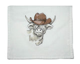 Cowboy Highland Cow Tea Towel