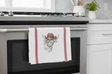 Cowboy Highland Cow Tea Towel