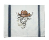 Cowboy Highland Cow Tea Towel
