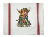 Tartan Highland Cow Tea Towel