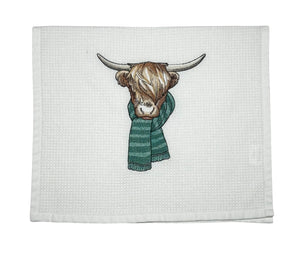 Bundled Up Highland Cow Tea Towel