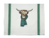Bundled Up Highland Cow Tea Towel