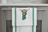 Bundled Up Highland Cow Tea Towel