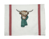 Bundled Up Highland Cow Tea Towel