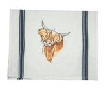 Quizzical Highland Cow Tea Towel