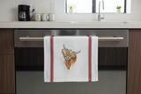 Quizzical Highland Cow Tea Towel