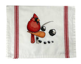 Cardinal and Snowman Tea Towel