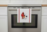 Cardinal and Snowman Tea Towel