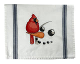 Cardinal and Snowman Tea Towel