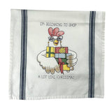 Christmas Shopping Chicken Tea Towel