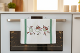 Skating Snowman Tea Towel