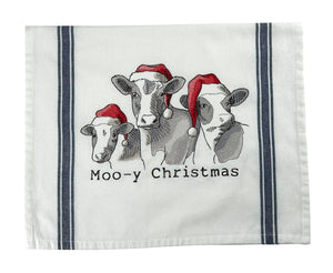 Moo-y Christmas Tea Towel