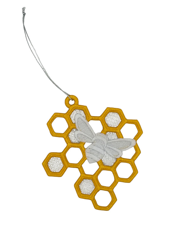 Honeycomb with Bee FSL Ornament