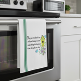 Birdhouse May Your Troubles Tea Towel