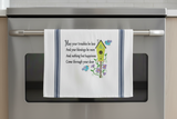 Birdhouse May Your Troubles Tea Towel
