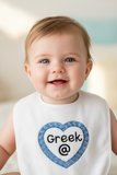 Greek @ Heart Baby Bib