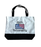 Split Personality Greek-American Tote Bag