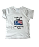Made with Greek and American Parts Baby and Toddler Onesie/Shirt