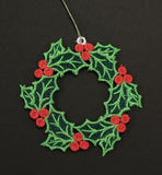 Holly Wreath FSL Ornament