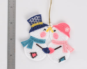 Snowman Couple FSL Ornament